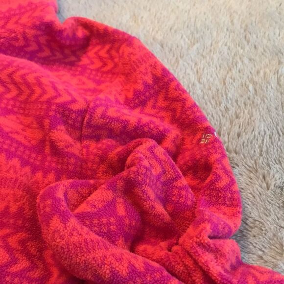 Columbia Pink Fairisle Mock Neck Fleece Pullover - Picture 6 of 11
